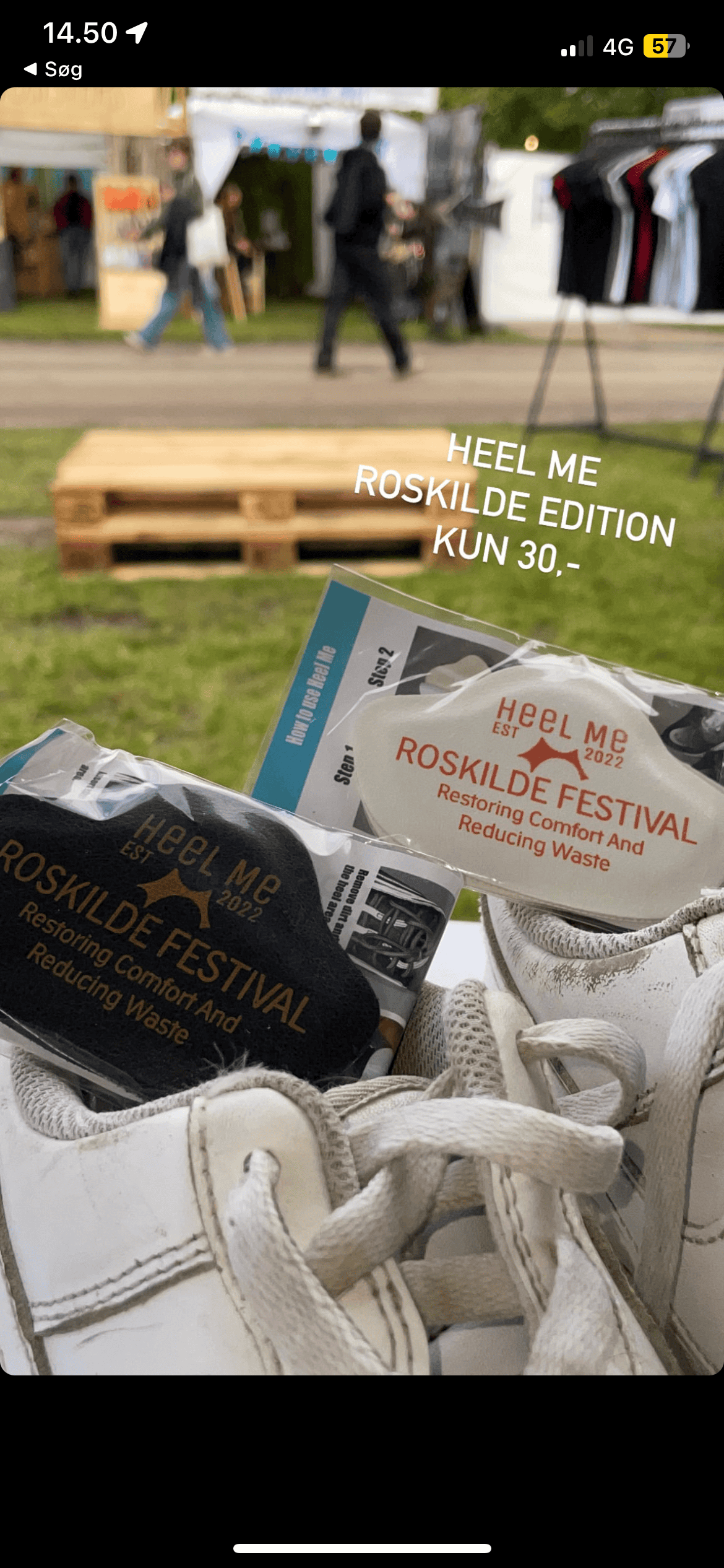 et billede af heel me produkter på roskilde festival